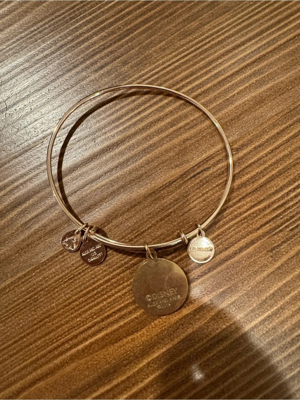 Disney Parks Alex and Ani True Love Rose Gold Bangle Bracelet
